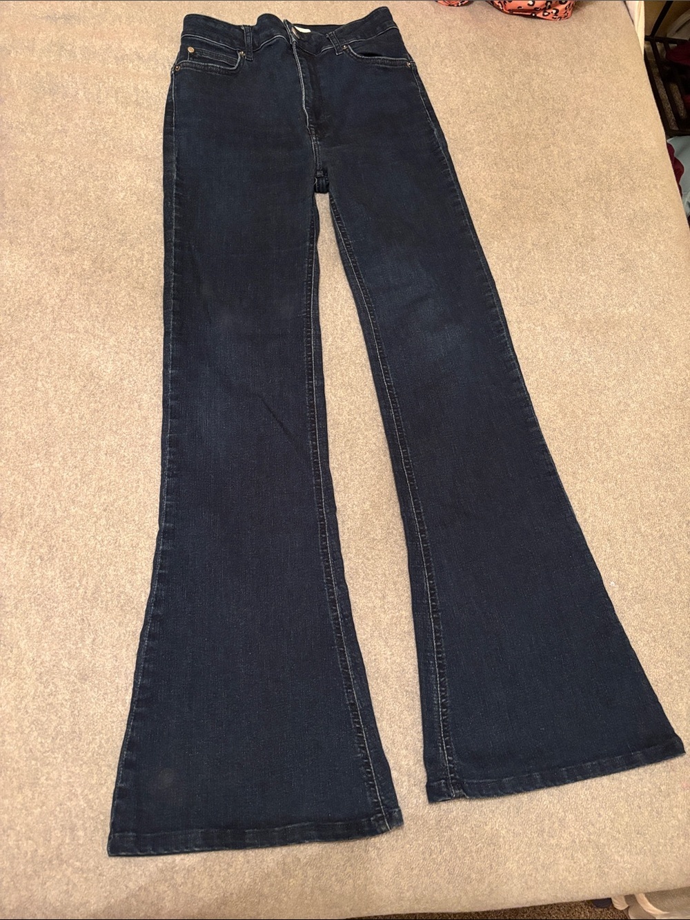 Reiss Perry Contour High Rise Flared Jeans Dark Wash Size 28R - Picture 10 of 15